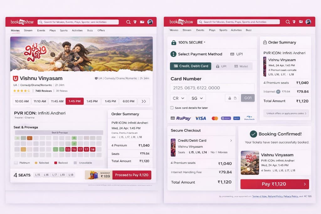 BookMyShow website snapshot
